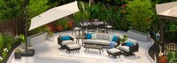 Portofino® Casual 15 Piece Sunbrella® Outdoor Patio Motion Seating & Dining Set With Umbrella - Dove Gray