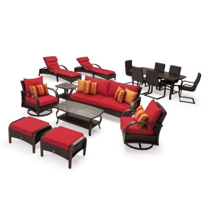 Barcelo™ 16 Piece Sunbrella® Outdoor Estate Collection - Sunset Red