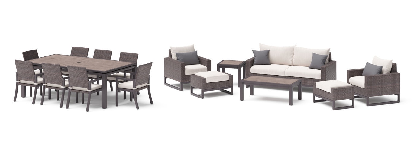 Milea™ 16 Piece Sunbrella Outdoor Patio Estate Set - Natural Beige