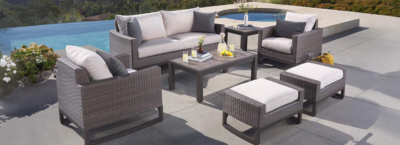 Milea™ 16 Piece Sunbrella Outdoor Patio Estate Set - Natural Beige