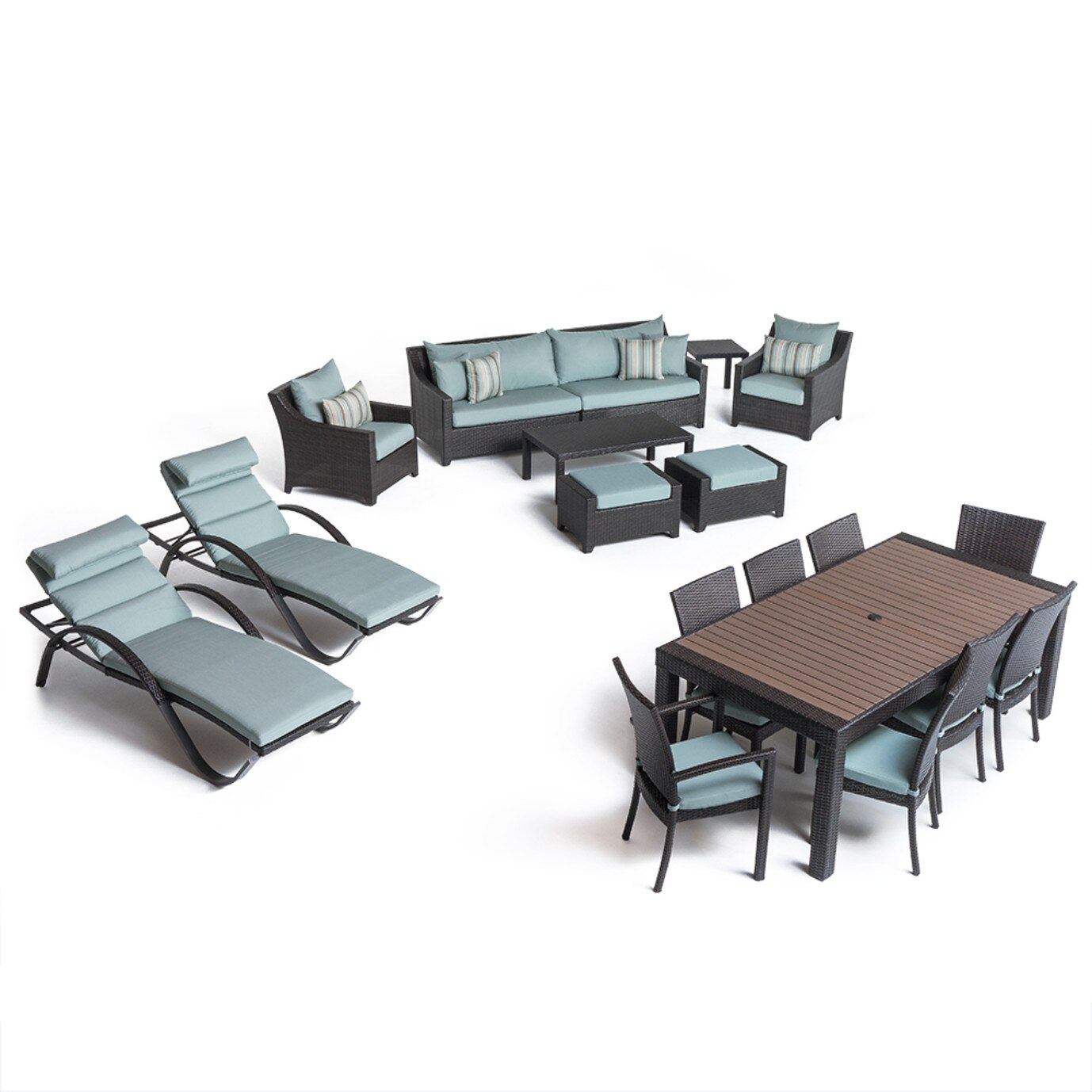 Deco 19pc Estate Collection Bliss Rst Brands Deco 19pc Estate Collection Bliss Blue
