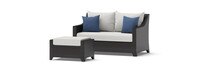 Deco™ Sunbrella® Outdoor Loveseat & Ottoman - Bliss Ink