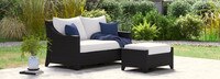 Deco™ Sunbrella® Outdoor Loveseat & Ottoman - Bliss Ink