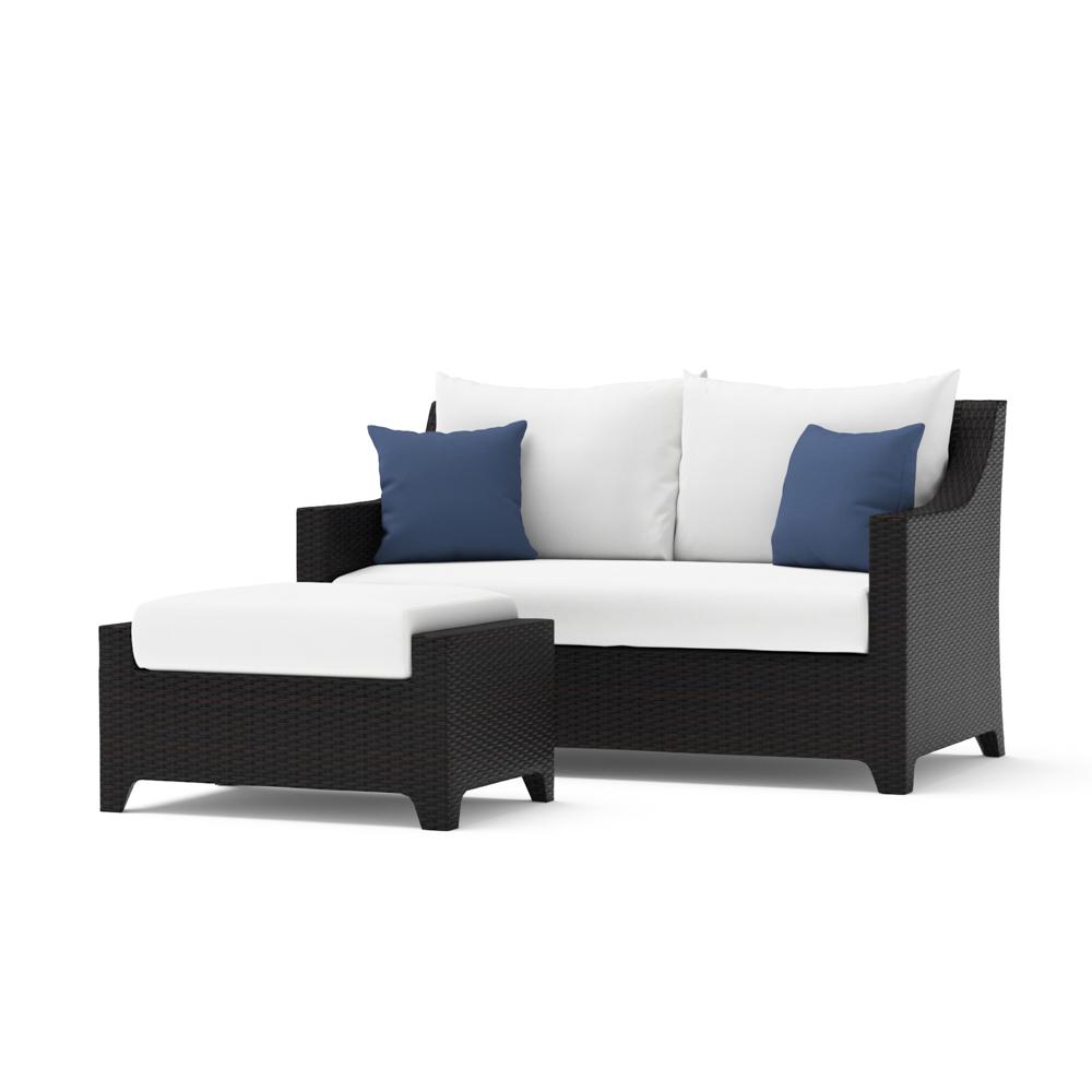 Deco™ Sunbrella® Outdoor Loveseat & Ottoman - Bliss Ink