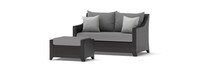 Deco™ Sunbrella® Outdoor Loveseat & Ottoman - Charcoal Gray