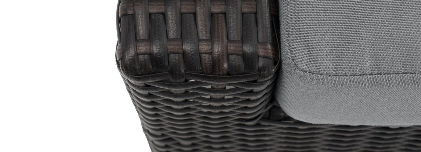 Deco™ Sunbrella® Outdoor Loveseat & Ottoman - Charcoal Gray