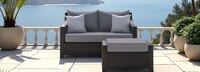 Deco™ Sunbrella® Outdoor Loveseat & Ottoman - Charcoal Gray