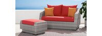 Cannes™ Loveseat & Ottoman - Bliss Ink