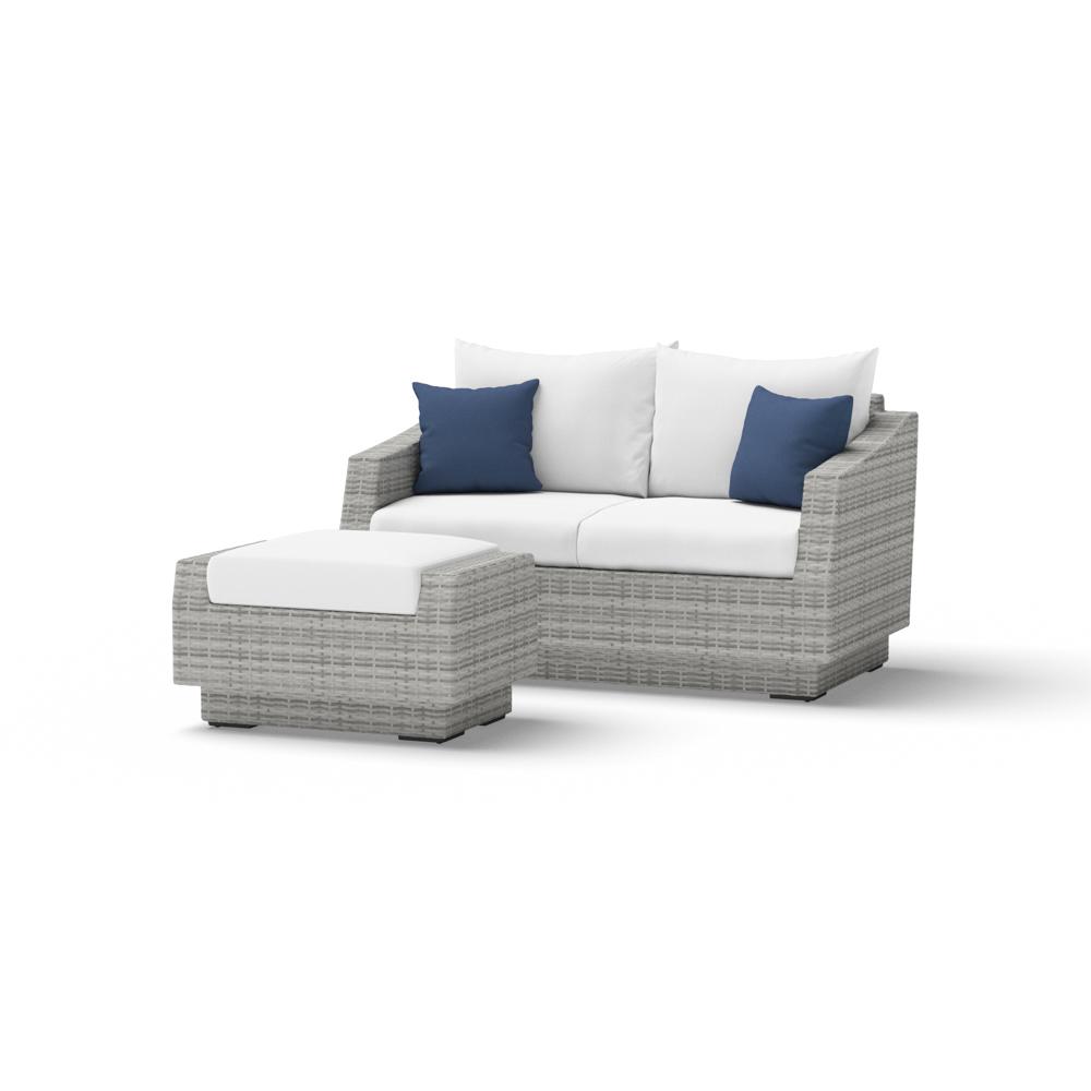 Cannes™ Loveseat & Ottoman - Bliss Ink