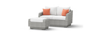 Cannes™ Loveseat & Ottoman - Cast Coral