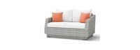 Cannes™ Loveseat & Ottoman - Cast Coral