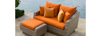 Cannes™ Loveseat & Ottoman - Cast Coral