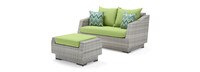 Cannes™ Loveseat and Ottoman - Ginkgo Green