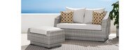 Cannes™ Loveseat and Ottoman - Moroccan Cream