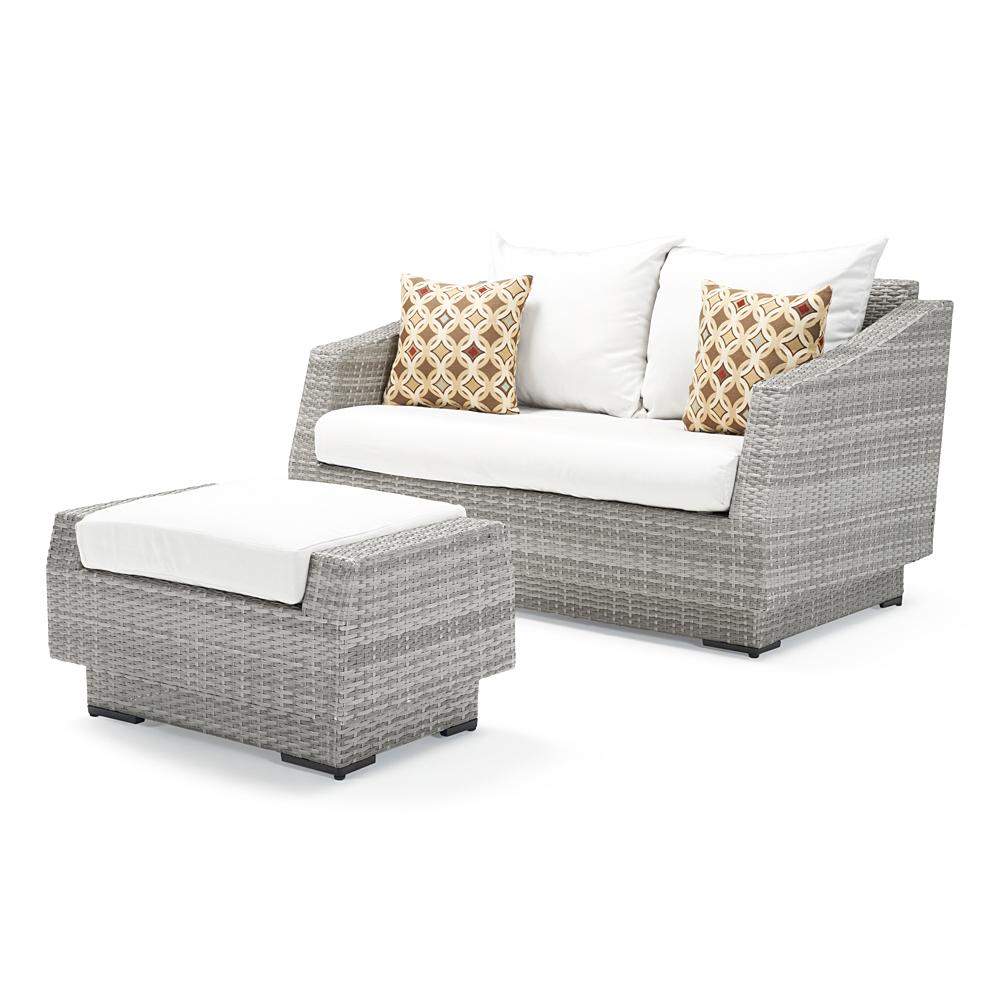 Cannes™ Loveseat and Ottoman - Moroccan Cream