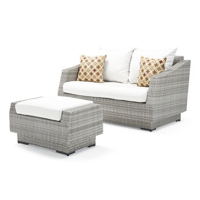 Cannes™ Loveseat and Ottoman - Moroccan Cream