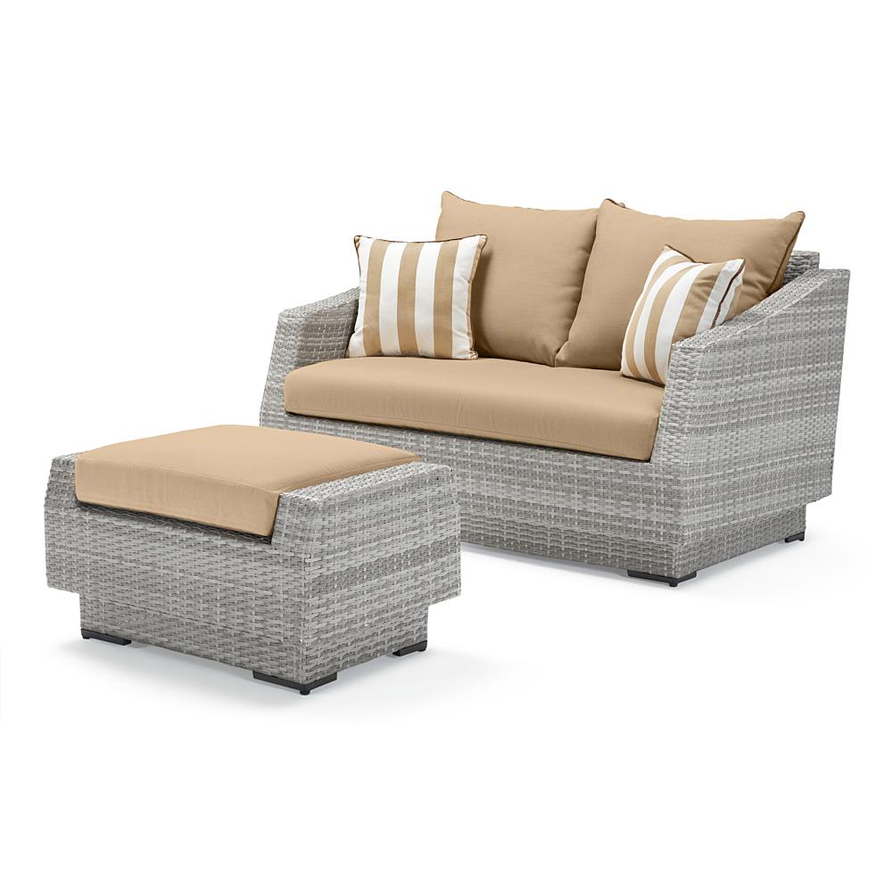 Cannes™ Loveseat & Ottoman - Maxim Beige