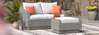 Cannes™ Sunbrella® Outdoor Loveseat & Ottoman - Spa Blue