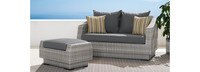 Cannes™ Sunbrella® Outdoor Loveseat & Ottoman - Spa Blue