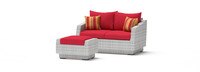 Cannes™ Loveseat & Ottoman - Sunset Red
