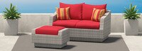 Cannes™ Loveseat & Ottoman - Sunset Red