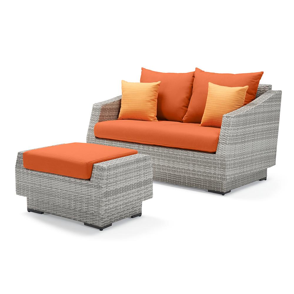 Cannes™ Loveseat and Ottoman - Tikka Orange
