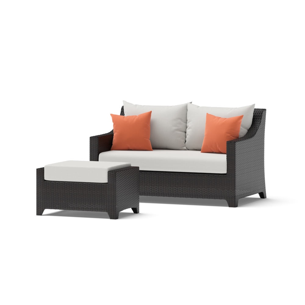 Deco™ Sunbrella® Outdoor Loveseat & Ottoman - Cast Coral