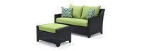 Deco™ Sunbrella® Outdoor Loveseat & Ottoman - Ginkgo Green