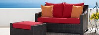 Deco™ Sunbrella® Outdoor Loveseat & Ottoman - Ginkgo Green