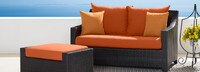 Deco™ Sunbrella® Outdoor Loveseat & Ottoman - Ginkgo Green