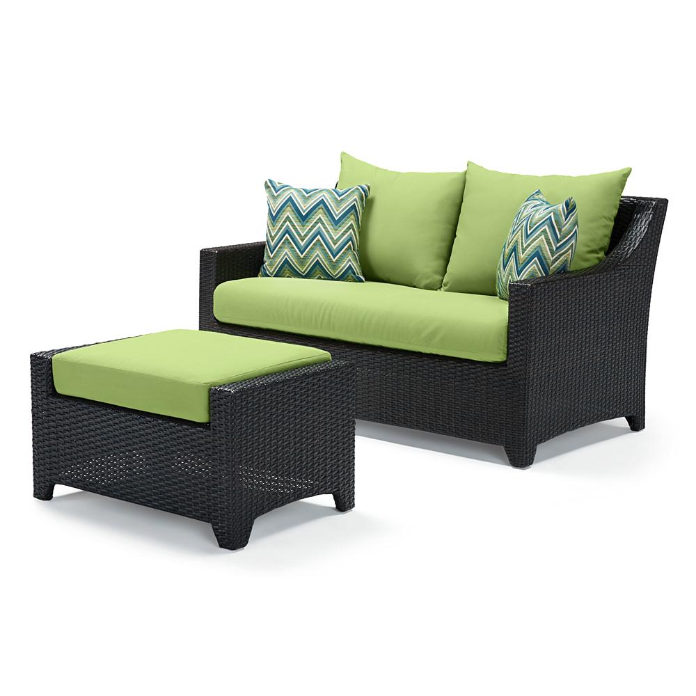 Deco™ Sunbrella® Outdoor Loveseat & Ottoman - Ginkgo Green