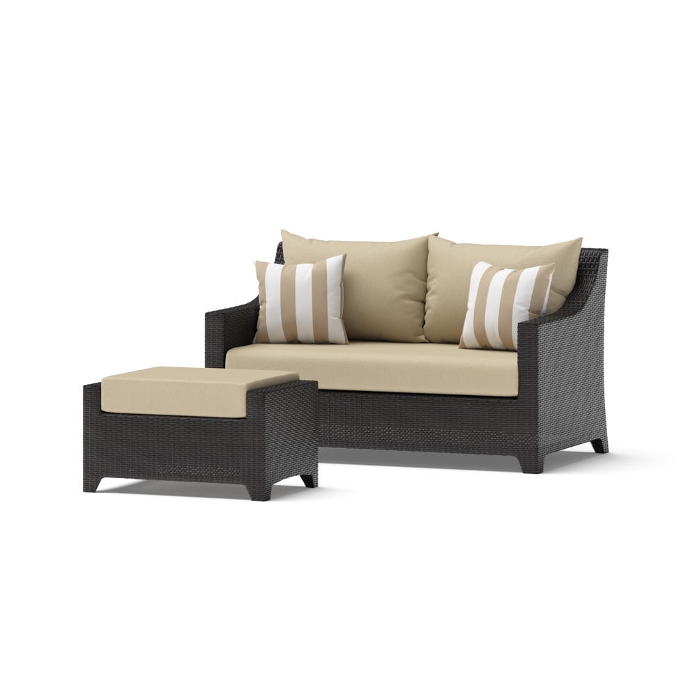 Deco™ Sunbrella® Outdoor Loveseat & Ottoman - Maxim Beige