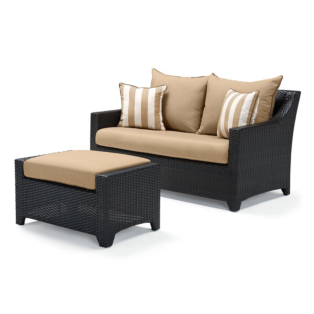 Deco™ Sunbrella® Outdoor Loveseat & Ottoman - Maxim Beige
