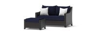 Deco™ Sunbrella® Outdoor Loveseat & Ottoman - Navy Blue