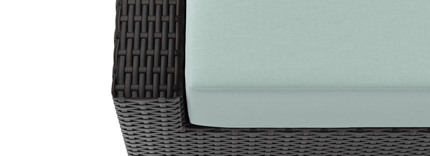 Deco™ Sunbrella® Outdoor Loveseat & Ottoman - Spa Blue