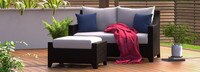 Deco™ Sunbrella® Outdoor Loveseat & Ottoman - Sunset Red