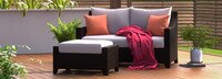 Deco™ Sunbrella® Outdoor Loveseat & Ottoman - Sunset Red