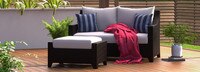 Deco™ Sunbrella® Outdoor Loveseat & Ottoman - Sunset Red