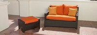 Deco™ Sunbrella® Outdoor Loveseat & Ottoman - Sunset Red