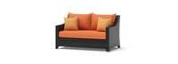 Deco™ Sunbrella® Outdoor Loveseat & Ottoman with Coffee Table - Tikka Orange