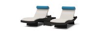 Portofino® Comfort 3 Piece Sunbrella® Outdoor Chaise Lounge Set - Dove Gray