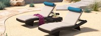 Portofino® Comfort 3 Piece Sunbrella® Outdoor Chaise Lounge Set - Dove Gray