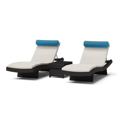 Portofino® Comfort 3 Piece Sunbrella® Outdoor Chaise Lounge Set - Dove Gray