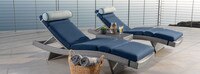 Portofino® Comfort 3 Piece Sunbrella® Outdoor Chaise Lounge Set - Laguna Blue