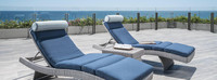 Portofino® Comfort 3 Piece Sunbrella® Outdoor Chaise Lounge Set - Laguna Blue