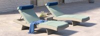 Portofino® Comfort 3 Piece Sunbrella® Outdoor Chaise Lounge Set - Spa Blue