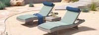 Portofino® Comfort 3 Piece Sunbrella® Outdoor Chaise Lounge Set - Spa Blue