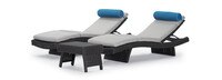 Portofino® Repose 3 Piece Sunbrella® Outdoor Chaise Lounge Set - Dove Gray