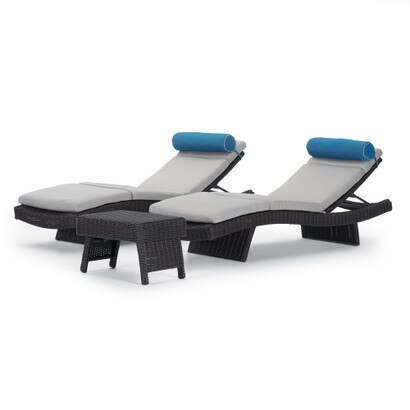 Portofino® Repose 3 Piece Sunbrella® Outdoor Chasie Lounge Set - Dove