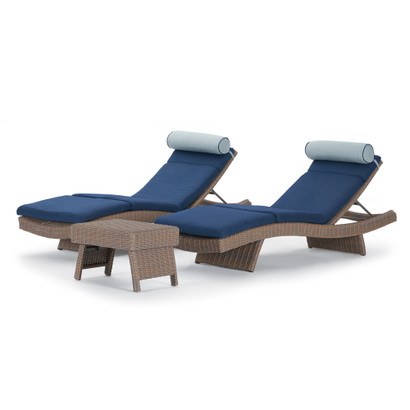Portofino® Repose Sunbrella® Loungers & Side Table - Laguna Blue